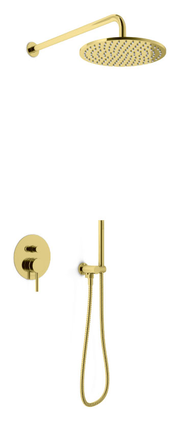 Kohlman Axel Gold Zestaw Prysznicowy Podtynkowy Z Deszczownicą 25 cm (QW210AGDR25)